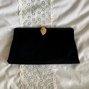 Morris Moskowitz  (M&M) 1950's Vintage Designer Black Clutch Handbag